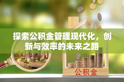 三明探索公积金管理现代化，创新与效率的未来之路